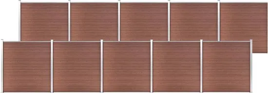 vidaXL Schutting 1737x186 cm HKC bruin