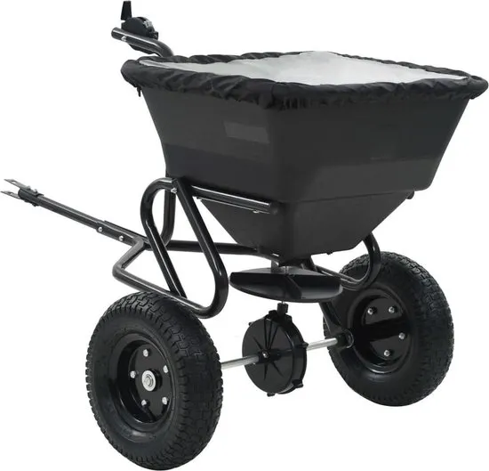 vidaXL Strooiwagen sleepmodel 45 L 125x74x79 cm PVC en staal