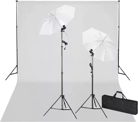vidaXL Studioset met witte achtergrond en lampen 600x300 cm