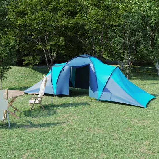 vidaXL Tent 6-persoons blauw en lichtblauw