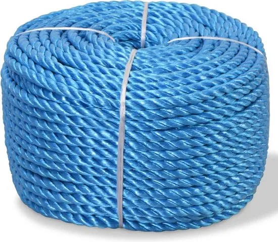 vidaXL Touw gedraaid 12 mm 500 m polypropyleen blauw
