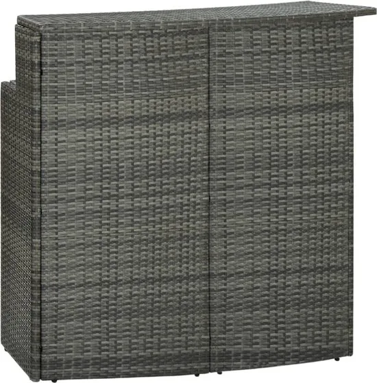 vidaXL Tuinbartafel 120x55x110 cm poly rattan grijs  VDXL_313469