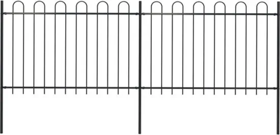 vidaXL Tuinhek met ronde bovenkant 3.4x1.2 m staal zwart