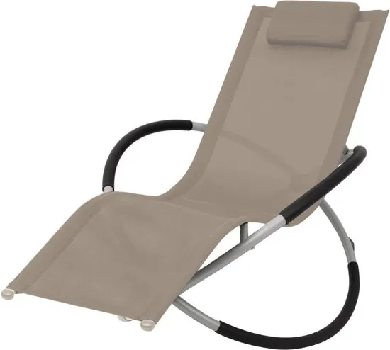 vidaXL Tuinligbed geometrisch staal taupe