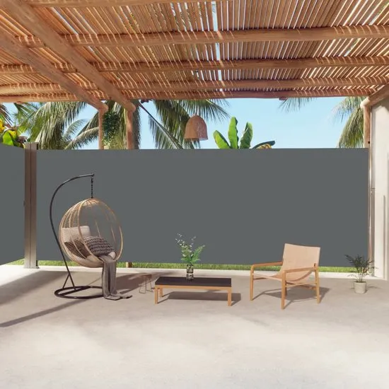 vidaXL Tuinscherm uittrekbaar 220x1000 cm antracietkleurig