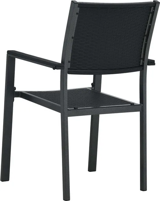 vidaXL Tuinstoel 4 st rattan-look kunststof zwart