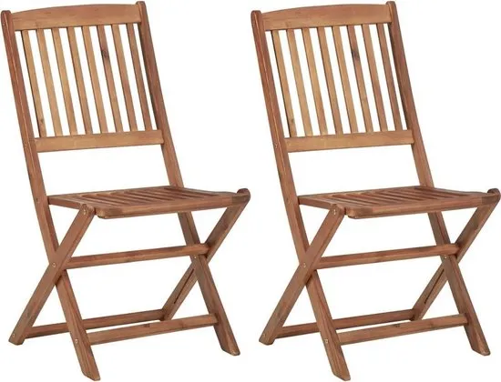 vidaXL Tuinstoelen 2 st inklapbaar massief acaciahout