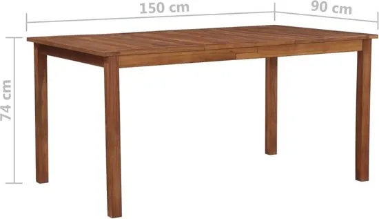 vidaXL Tuintafel 150x90x74 cm massief acaciahout  VDXL_44105