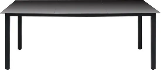 vidaXL Tuintafel 190x90x74 cm aluminium en glas zwart  VDXL_42789