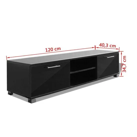 vidaXL Tv-meubel hoogglans zwart 120x40,3x34,7 cm