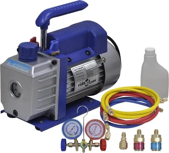 vidaXL Vacuümpomp 1-traps met 2-voudige manometerset