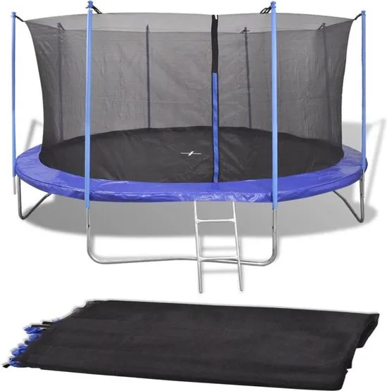 vidaXL Veiligheidsnet voor 3.66 m ronde trampoline PE zwart