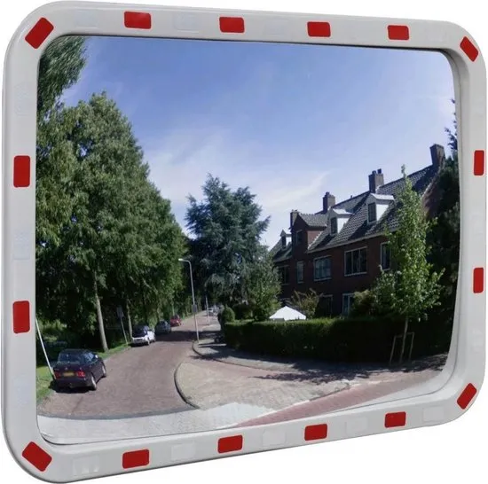 vidaXL Verkeersspiegel rechthoek met reflectoren 60x80 cm