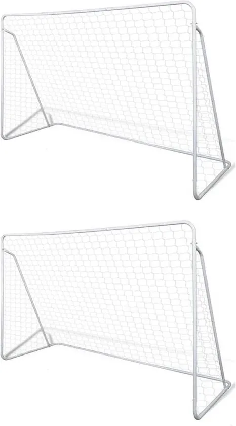vidaXL Voetbalgoals 2 st 240x90x150 cm staal