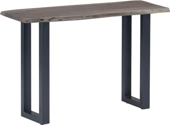 vidaXL Wandtafel 115x35x76 cm massief acaciahout en ijzer grijs