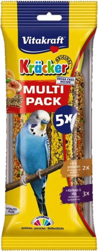 Vitakraft - Parkieten cracker- voordeelpak - ei/fruit - 9 pakjes x 5 crackers