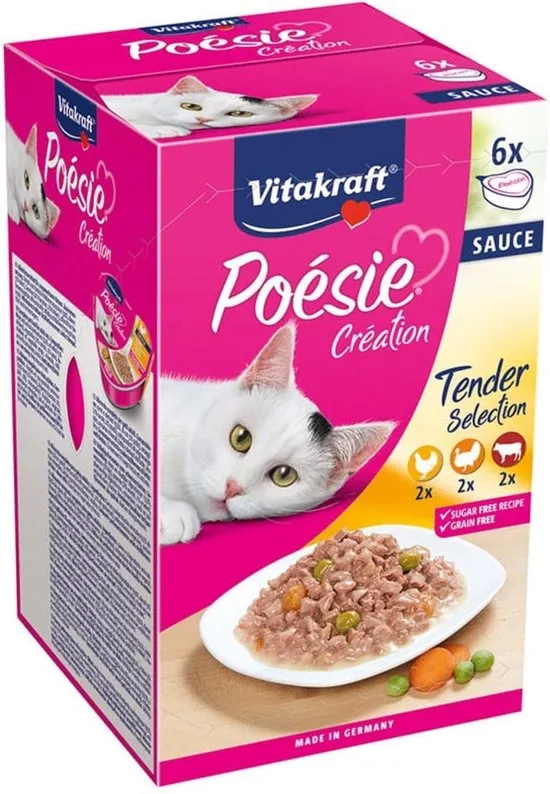 Vitakraft Poesie Multipack Sauce Pouch - Kattenvoer - Kip Rund 6x85 g