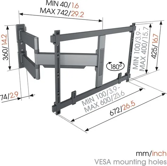 Vogels Tvm 5845 Full Motion+ Mount Xl Black 55"-100"