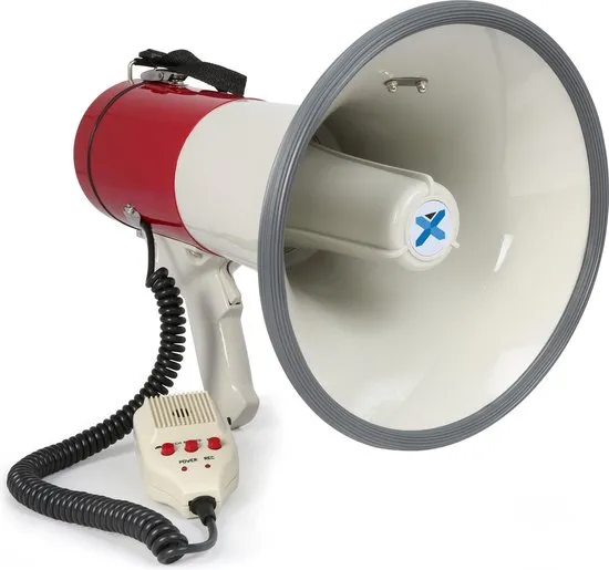 Vonyx MEG050 - Megafoon 50W met opnamefunctie, sirene en losse microfoon