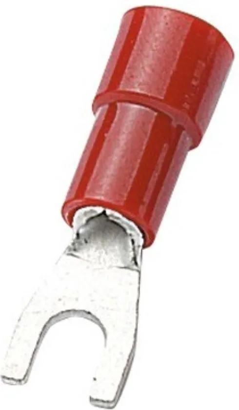 Vork kabelschoen (m) - 4,3mm (M4) / rood (100 stuks)