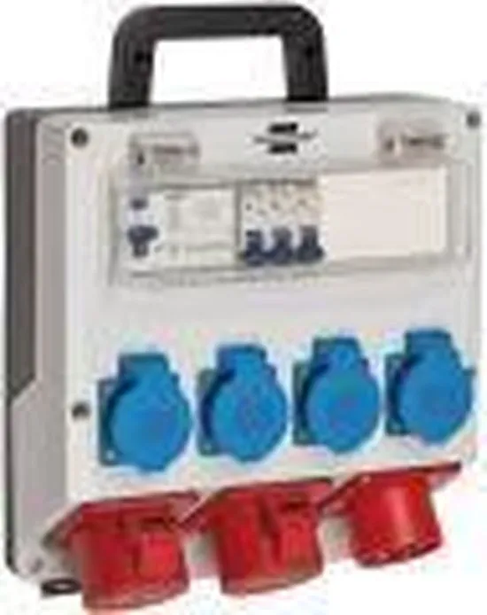 Wandverdeler stekkerdoos 4x 230V Schuko, 2xCEE 400V/16A