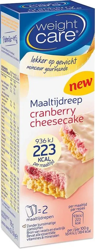 Weight Care Maaltijdreep Cranberry Cheesecake - 2 stuks