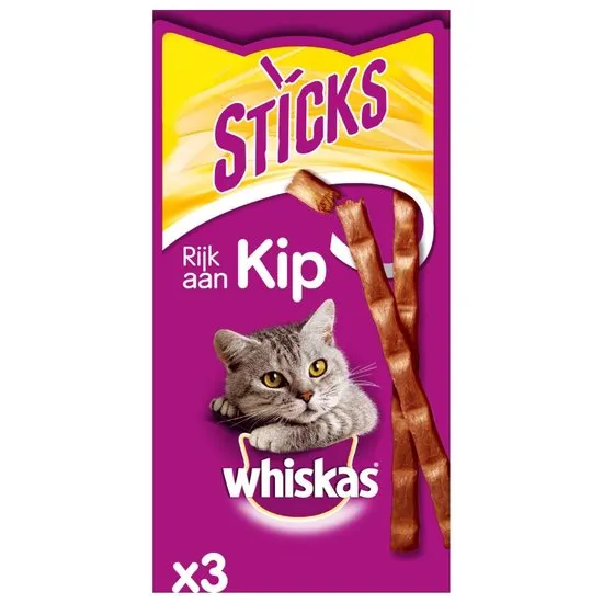 Whiskas Sticks 18 g - Kattensnack - Kip
