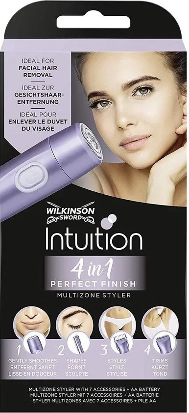 Wilkinson Sword Intuition Perfect Finish 4-in-1 elektrische damestrimmer voor lichaam - bikinizone - gezichtshaar en wenkbrauwen