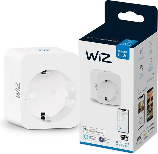 WiZ Slimme Stekker - Eenvoudige Bediening via de App - Stekkertype F - Wi-Fi