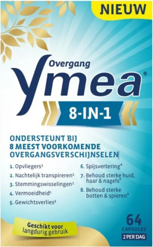 Ymea Overgang 8 in 1 – Ondersteunt bij 8 overgangsverschijnselen – Voedingssupplement - 64 capsules
