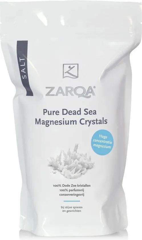 ZARQA Puur Dode Zee Magnesium Kristallen (ontspant en herstelt vermoeide spieren) - 1kg.