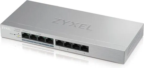 Zyxel GS1200-8HPv2 - 8-Port Gigabit Web Managed PoE+ Switch with 60 Watt Budget