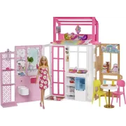 Barbie Huis Met 2 Verdiepingen En 4 Speelplekken En Pop