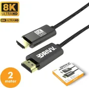 Drivv. Premium 8K HDMI Kabel 2.1 - Ultra HD High Speed - HDMI naar HDMI - Xbox Series X & PS5 - 2 meter - Grijs