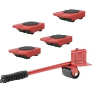 Hi Meubeltransportwielen set - met meubelheffer - Rood
