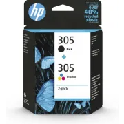 HP 305 2-Pack Tri-color/Black Original Ink Cartridge inktcartridge 2 stuk(s) Origineel Normaal rendement Zwart, Cyaan, Magenta, Geel