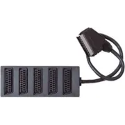 Scart verdeelbox met 5 aansluitingen / zwart - 0,40 meter