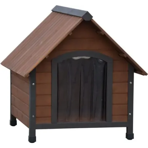@Pet Hondenhok met kunststof flappen Rustique 76x76x72 cm bruin