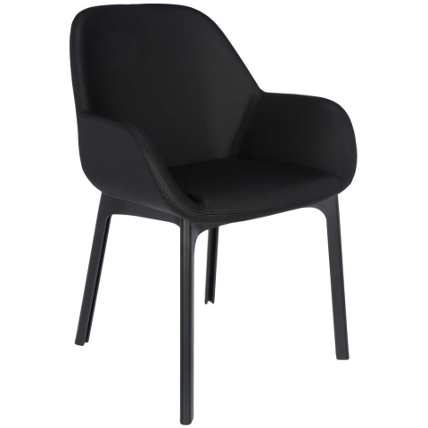 Kartell Clap Stoel Pvc Zwart Zwart Onderstel