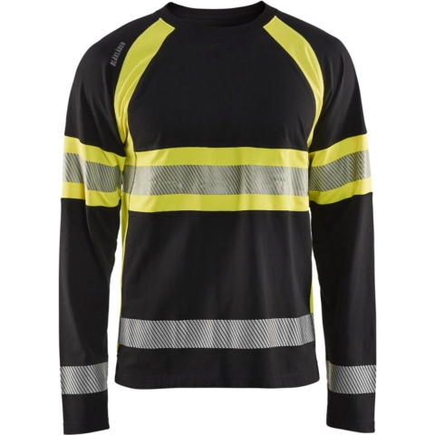 Blåkläder High-Vis T-Shirt lange mouwen 35101030 | Zwart/High-Vis Geel | Maat XL - 7330509672556
