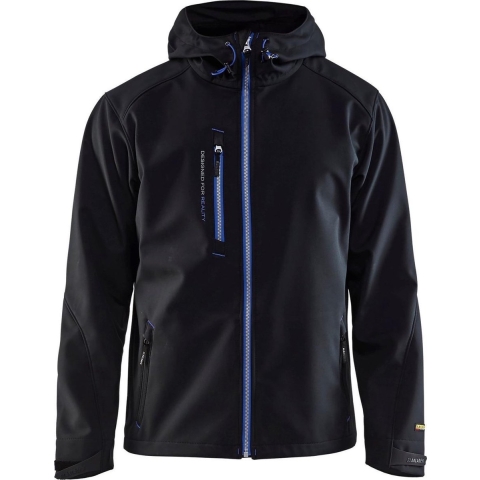 Blåkläder Softshell Jack 4949 | Zwart/Korenblauw | Maat 4XL - 7330509459362