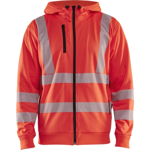 Blåkläder High-Vis Hoodie met rits 35652538 | High-Vis Rood | Maat XXL - 7330509831915