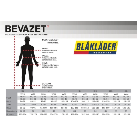 Blåkläder Bretelbroek High-Vis 26031860 | High-Vis Geel/Zwart | Maat 62 - 7330509391785