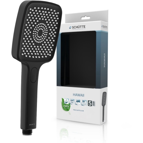 Schutte HAWAII Handdouche | Mat Zwart | Hoekig - 60226