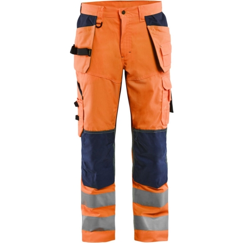 Blåkläder Werkbroek High-Vis met ventilatie 15651811 | High Vis Oranje/Marineblauw | Maat 64 - 7330509673300