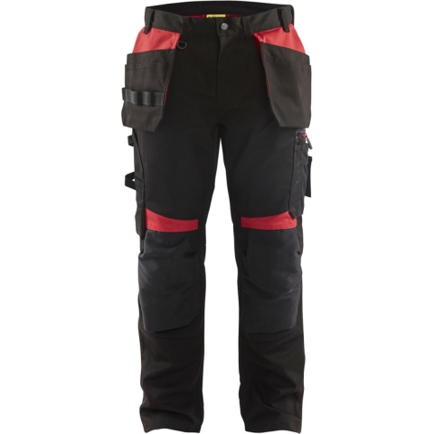 Blåkläder Werkbroek met spijkerzakken 15551860 | Zwart/Rood | Maat D104 - 7330509753248