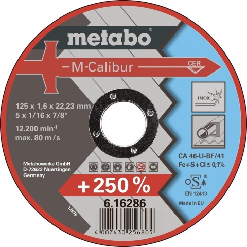Metabo Accessoires M-Calibur Doorslijpschijf Ø 125x1,6x22,23 mm - 25 stuks - 616286000