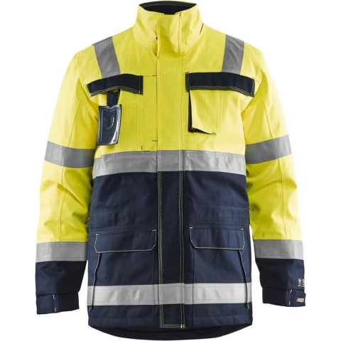Blåkläder Multinorm Winterjas 40681530 | High-Vis Geel/Marineblauw | Maat 3XL - 7330509391211