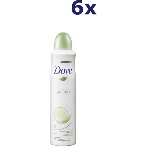6x Dove Deodorant Spray Go Fresh Cucumber 250 ml