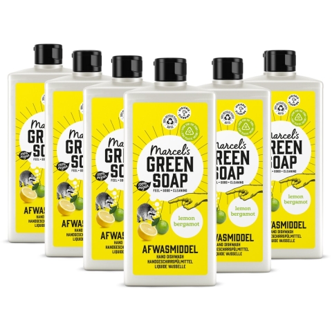 6x Marcel's Green Soap Afwasmiddel Lemon&Bergamot 500 ml